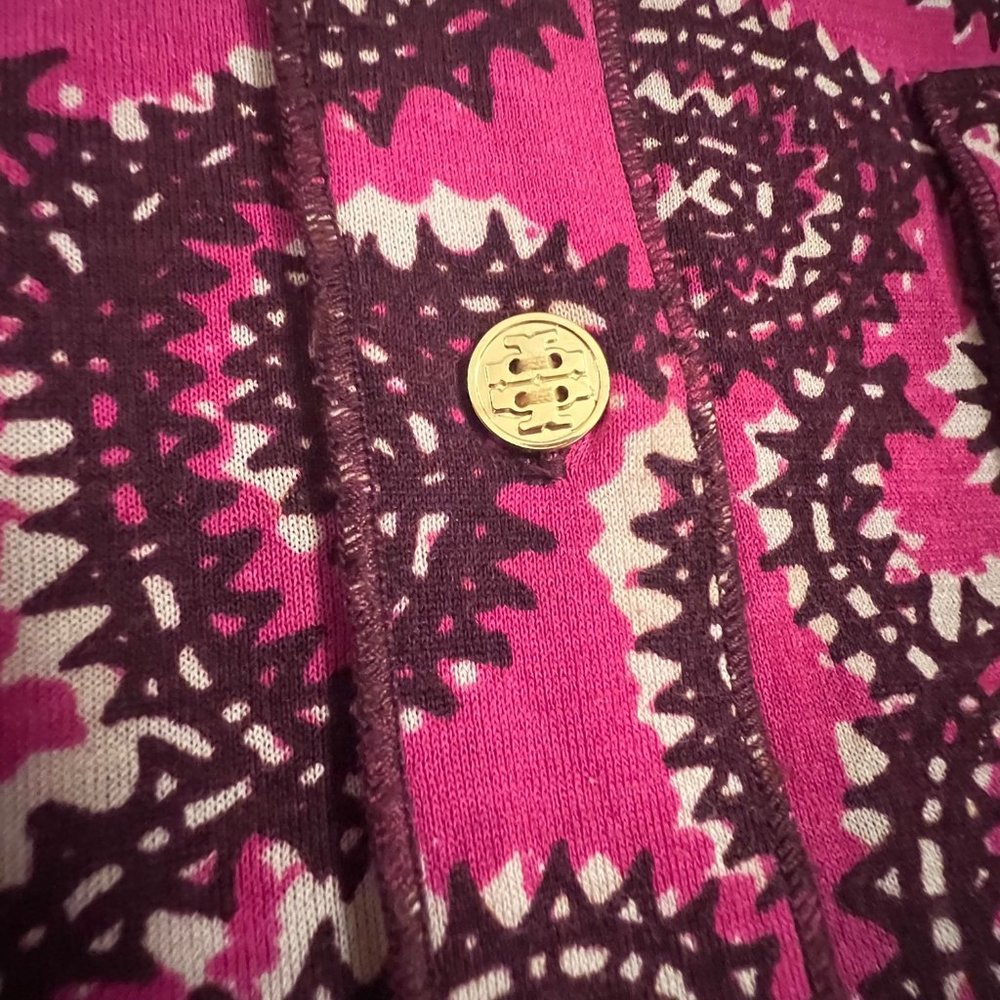 Tory Burch Multi-Pink Patterned Utility Shirt, Si… - image 4